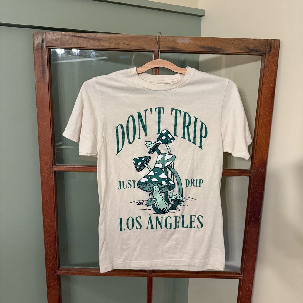 Graphic Tee - White with Green Print